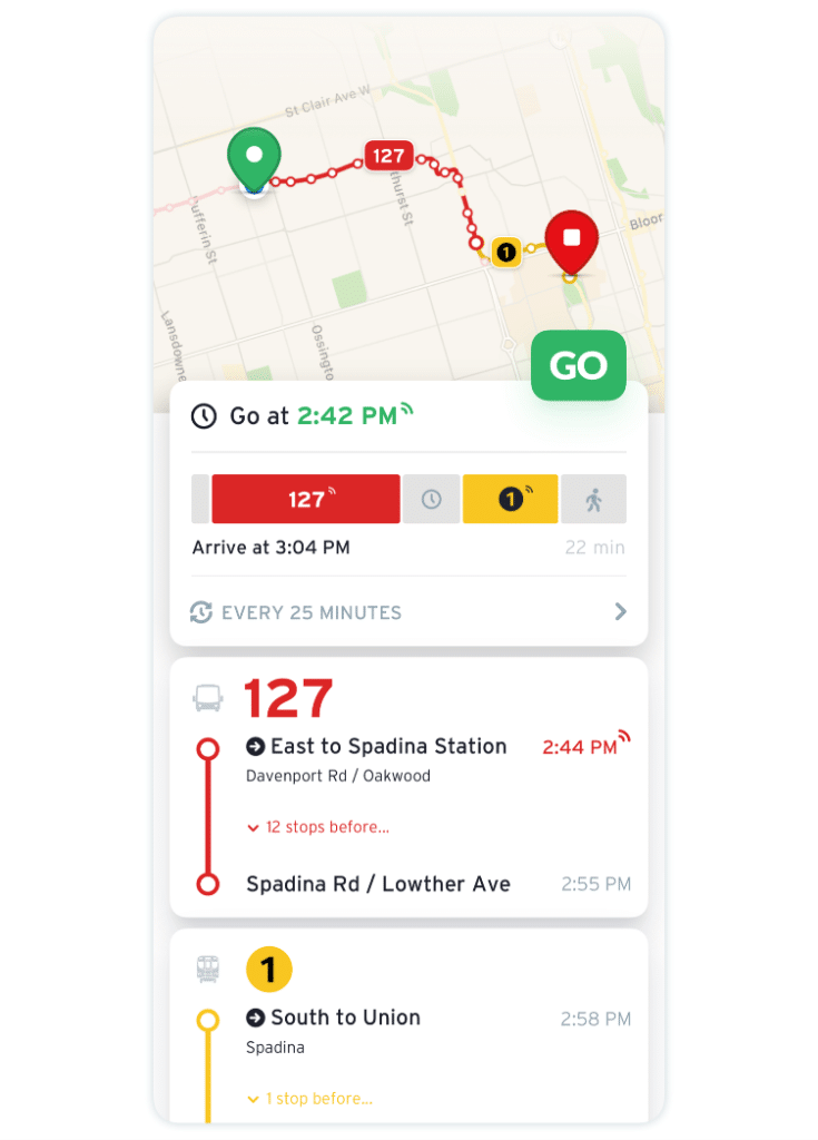 google maps transit trip planner