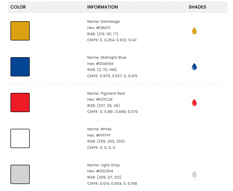 Chelsea football logo hex colors
