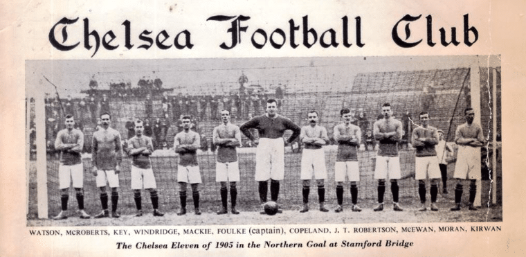black and white image of Chelsea football team