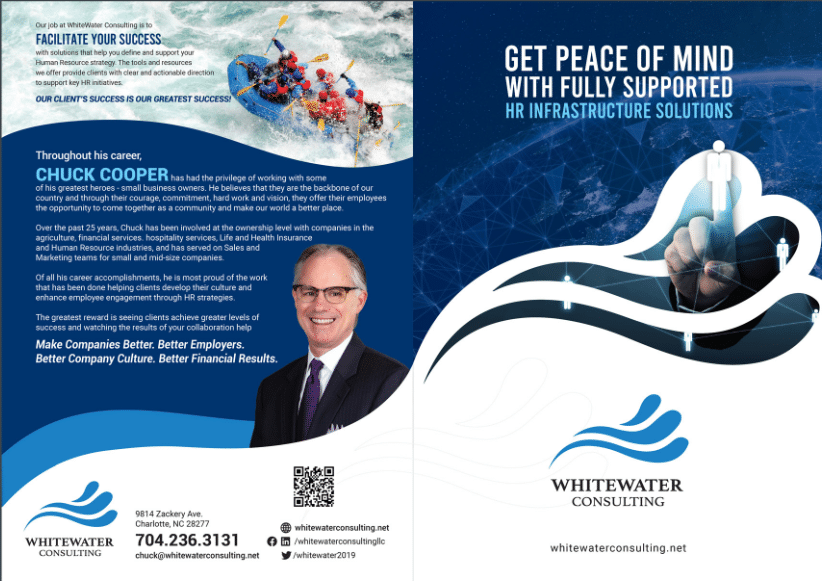 Featured Design Contest: WhiteWater Consulting – Business Consulting Firm Brochure