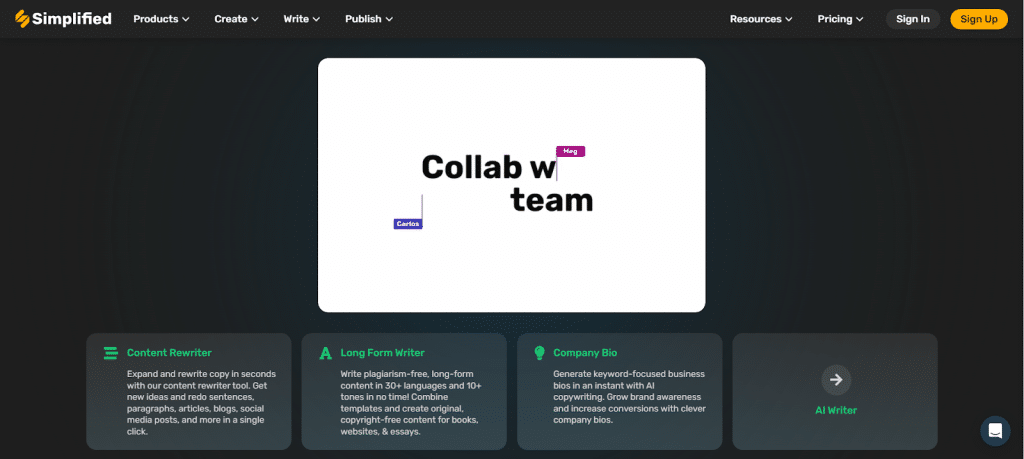 a website screenshot