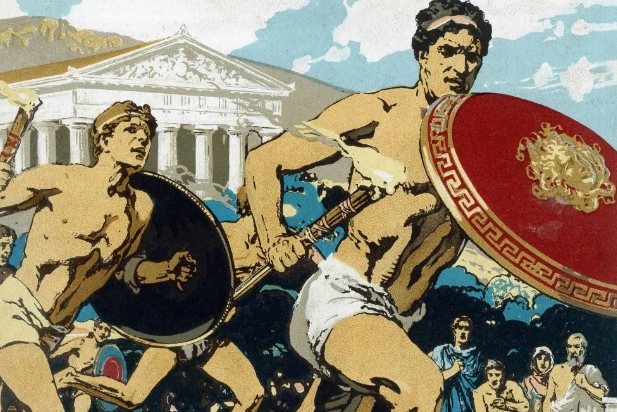 painting of olympics dating arounf 776 BC